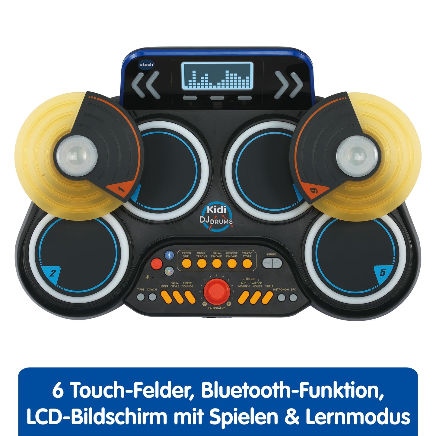 VTech Kidi DJ Drums – Tobă electronică cu efecte de lumină și mod de învățare – Pentru copii 6-12 ani