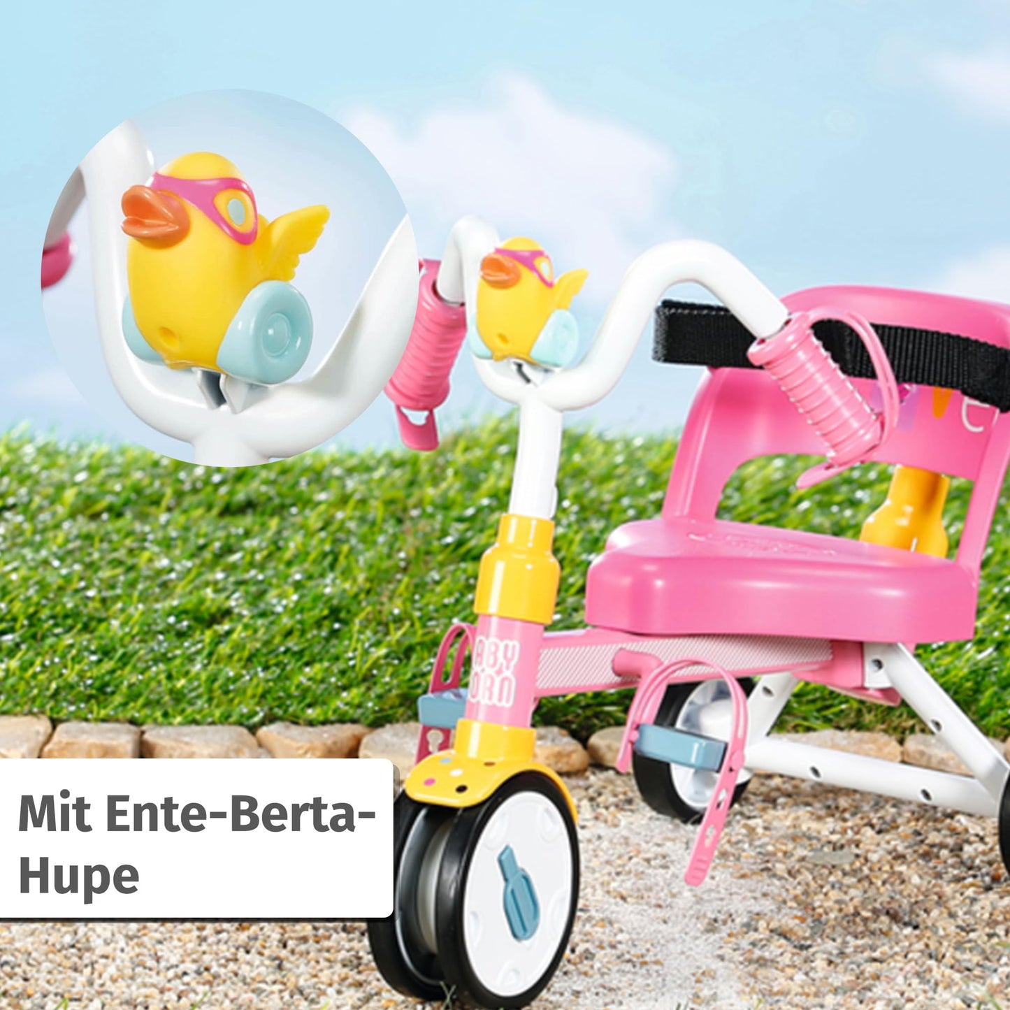 Tricicletă BABY born cu ghidon, tricicletă cu roți funcționale, pentru păpuși de 36 cm și 43 cm, 835456 Zapf Creation, Negru