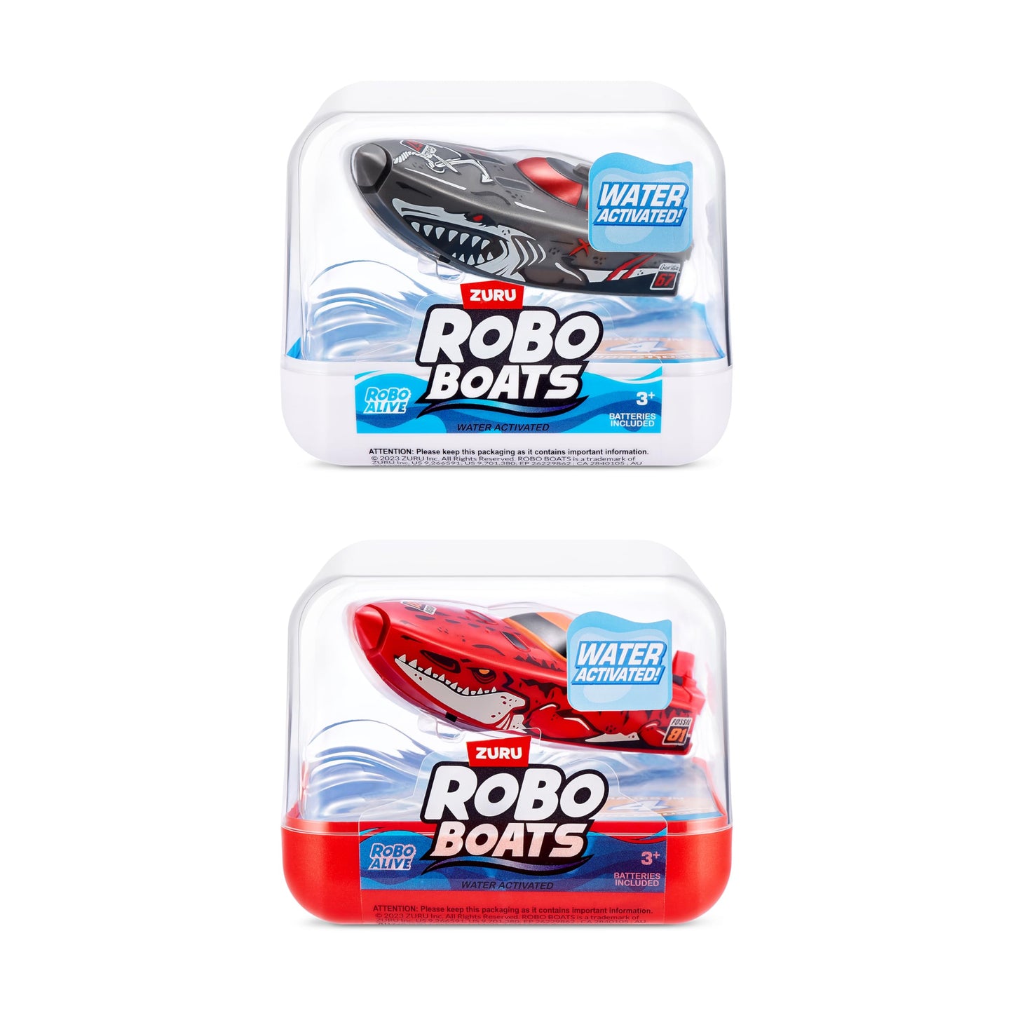 ZURU Robo Alive Barci Rechin, pachet 2 buc, activate de apa