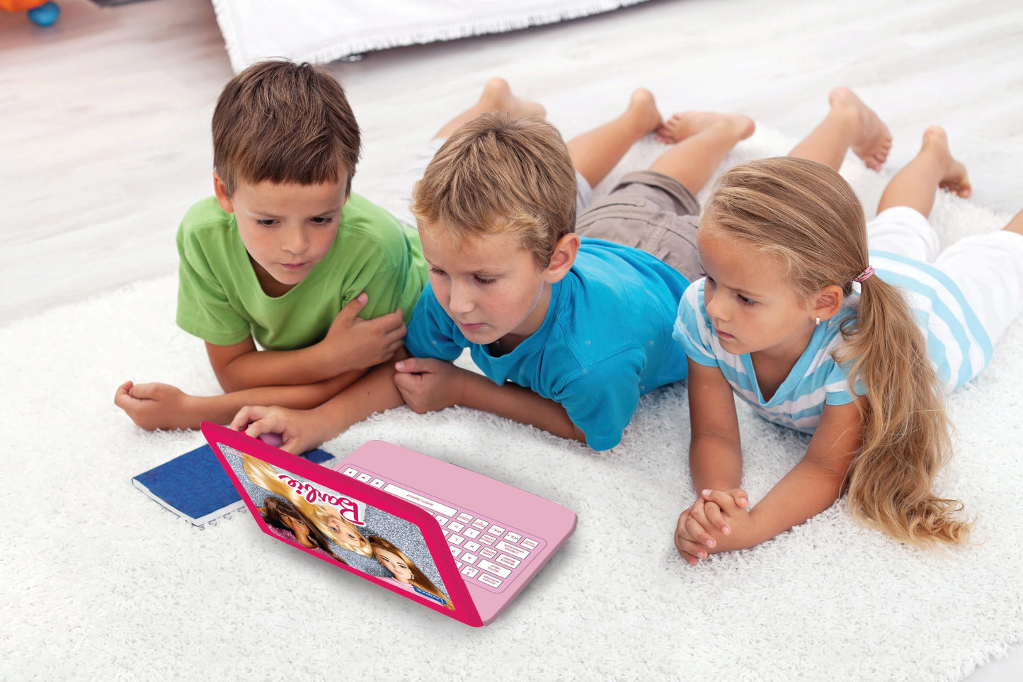 Laptop educativ Lexibook JC598BBi5 Barbie, bilingv (engleză/italiană), cu 124 de activități pentru învățare, joacă și muzică, roz.