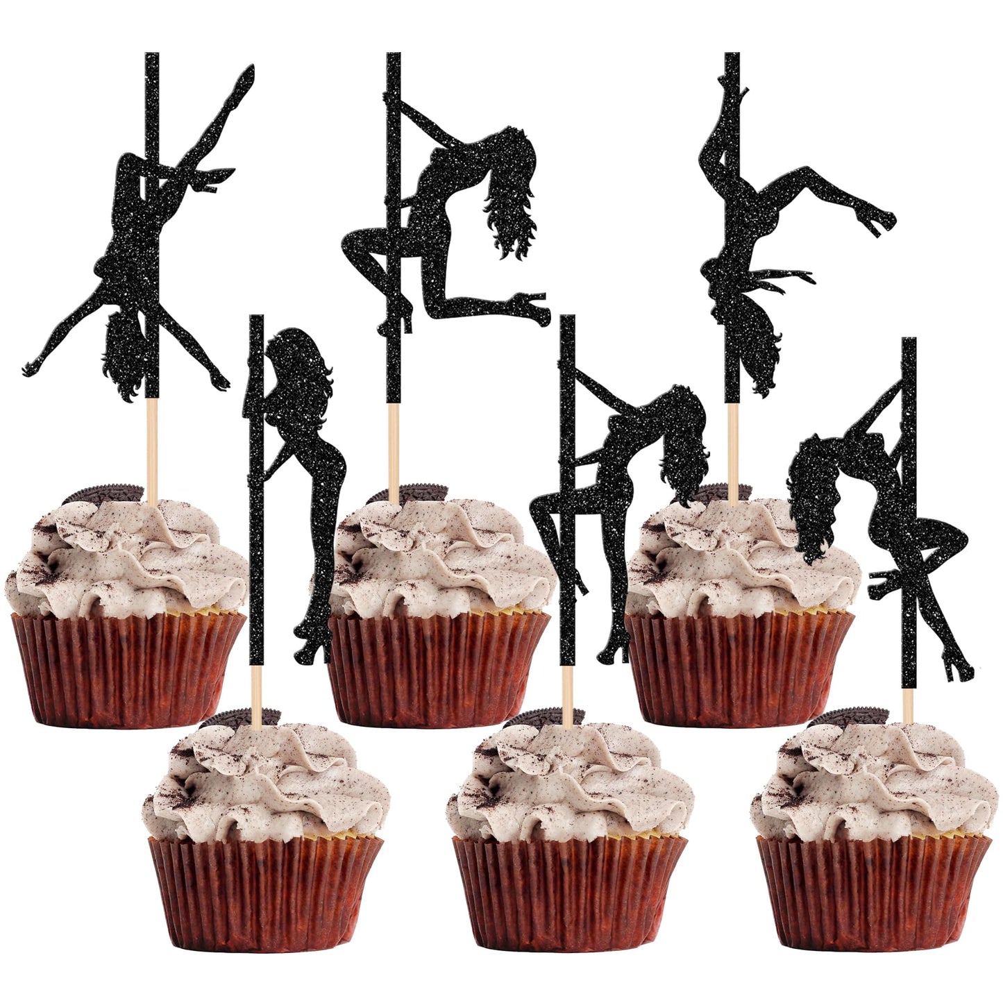 SYKYCTYC 30 Topper Cupcake Pole Dance cu Sclipici