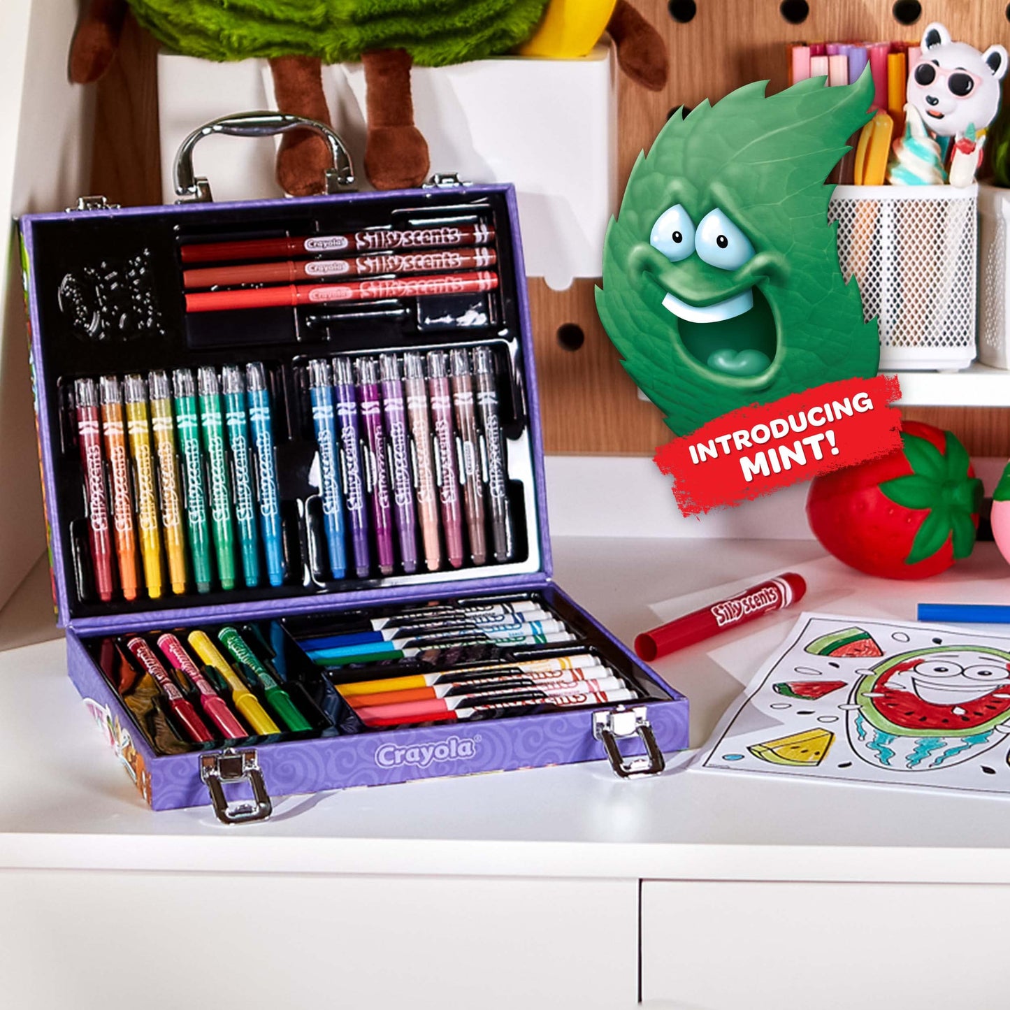 Set de Creioane Colorate Crayola cu Miros Amuzant, 32 de Piese, Creioane Colorate Spălabile pentru Copii, Creioane Filz Unguente cu Vârf Conic, Set de Crafting, Creioane pentru Pictat, Recomandate pentru Copii de la 3 Ani
