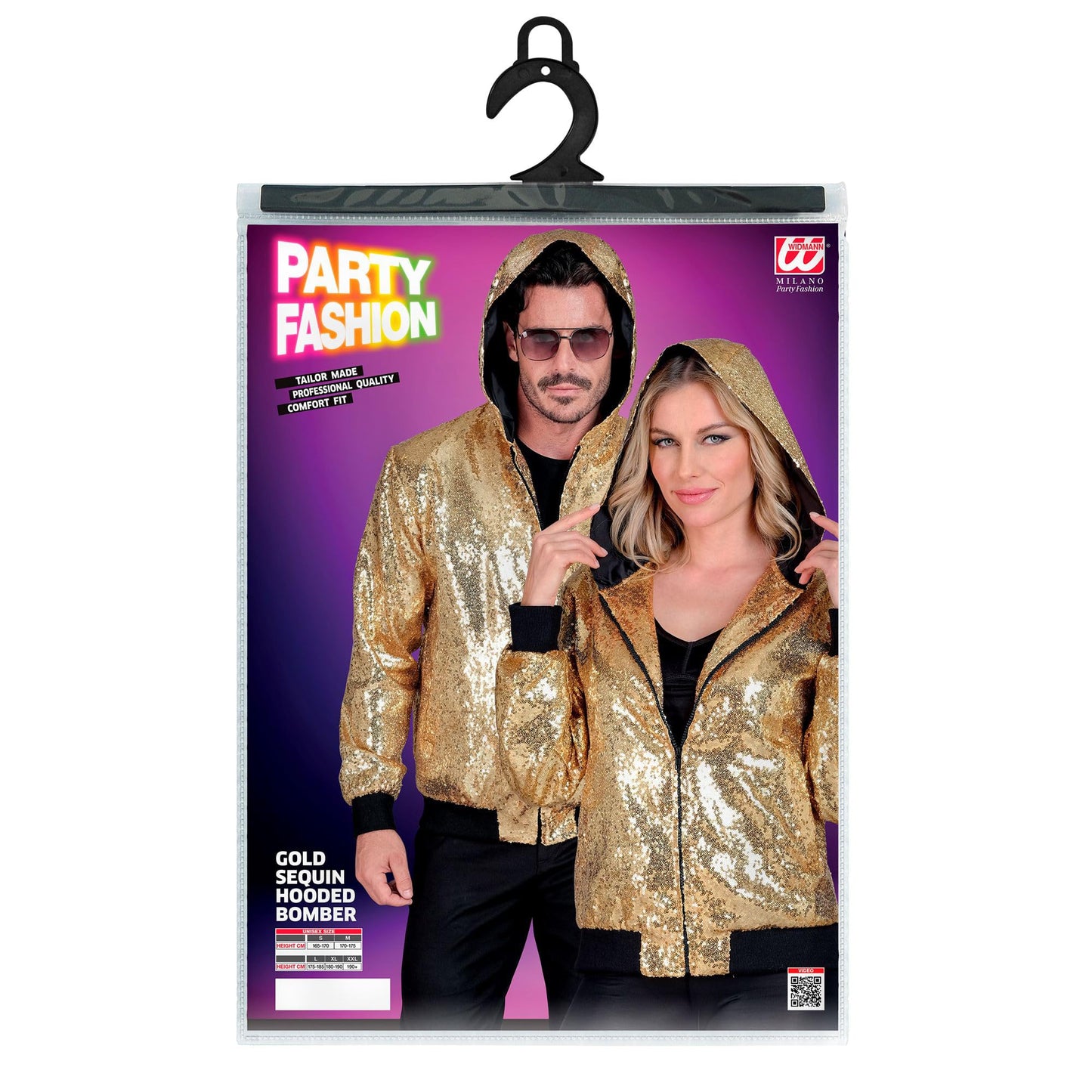 WIDMANN MILANO - Jachetă Bomber cu Glugă și Paillettes pentru Petreceri, Outfit Disco