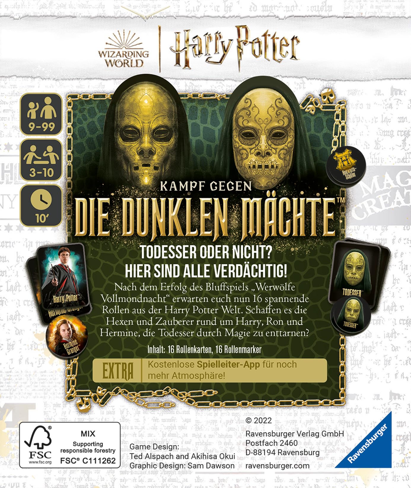 Ravensburger Joc de familie 27353 - Harry Potter - Lupta împotriva puterilor întunecate - Joc de societate pentru 3-10 jucători, de la 9 ani
