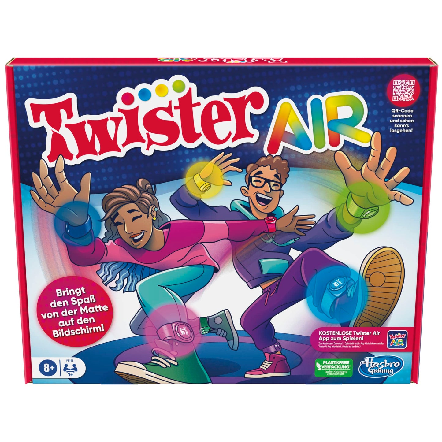 Hasbro Twister Air, joc AR Twister, conectare cu dispozitive smart, joc de mișcare, de la 8 ani, versiune în limba germană