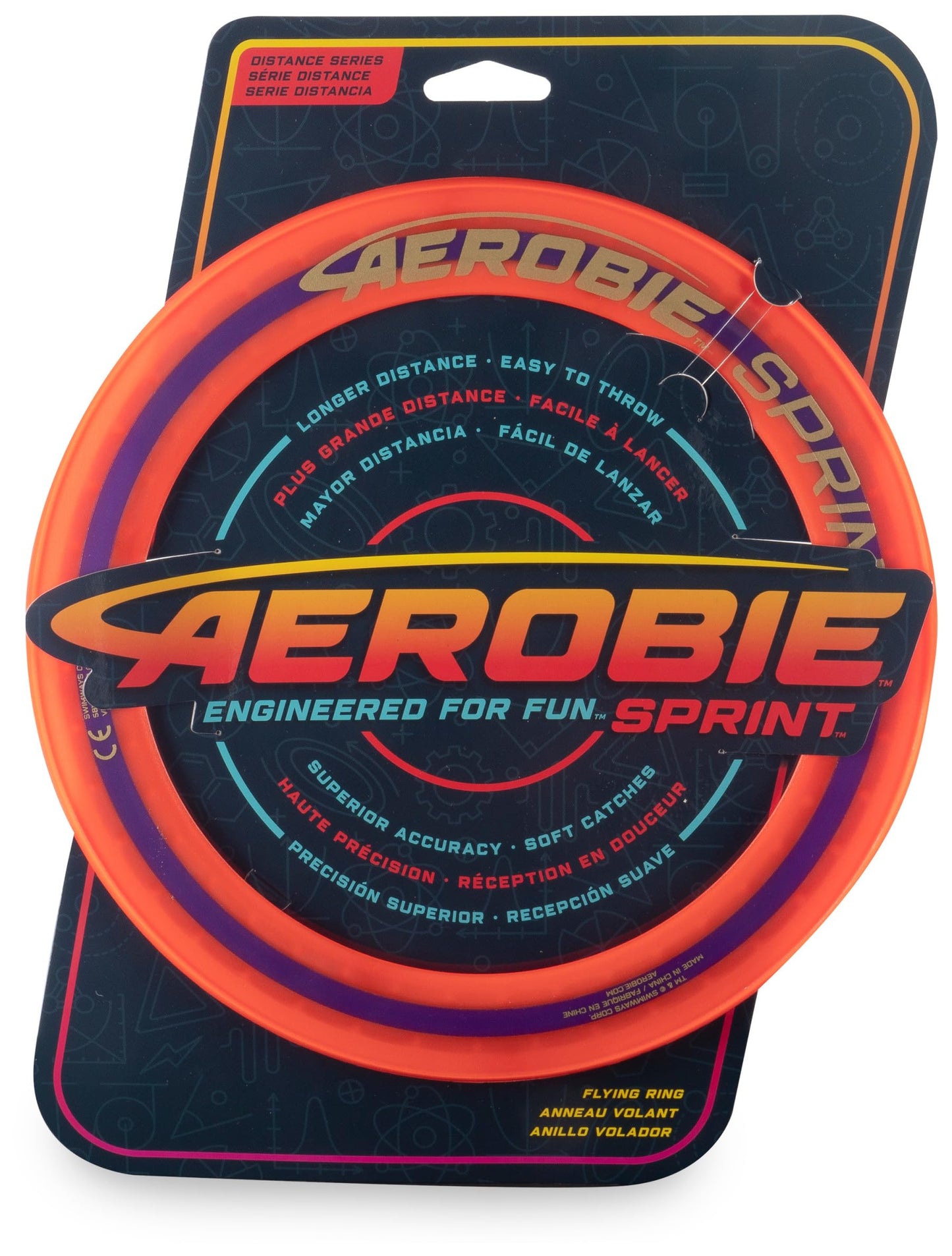 Aerobie Sprint - inel zburător de 25,4 cm diametru, portocaliu Frisbee