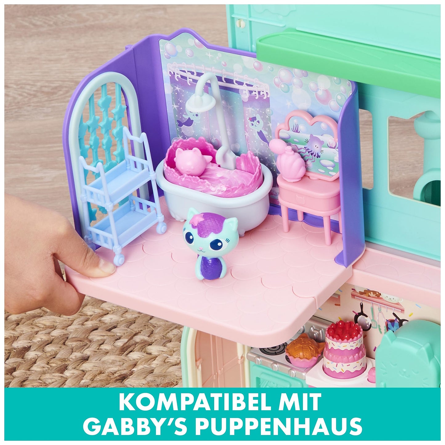 Gabby's Dollhouse Deluxe Baie Primp & Pamper, 3+ ani