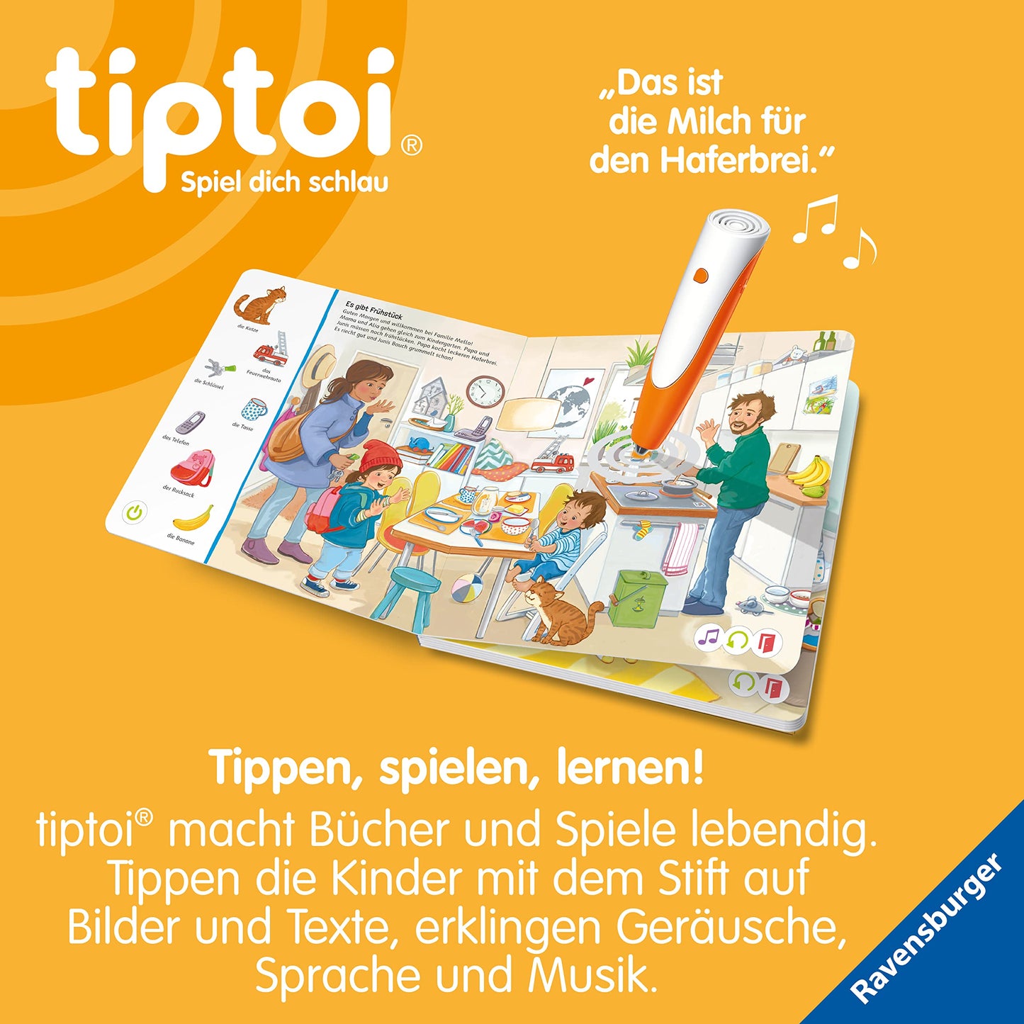 Ravensburger tiptoi Starter-Set 00112: Stilou și carte ilustrată - Să căutăm și să descoperim lumea mea - Jocuri educative pentru copii de la 2 ani - Jucării de la 2 ani