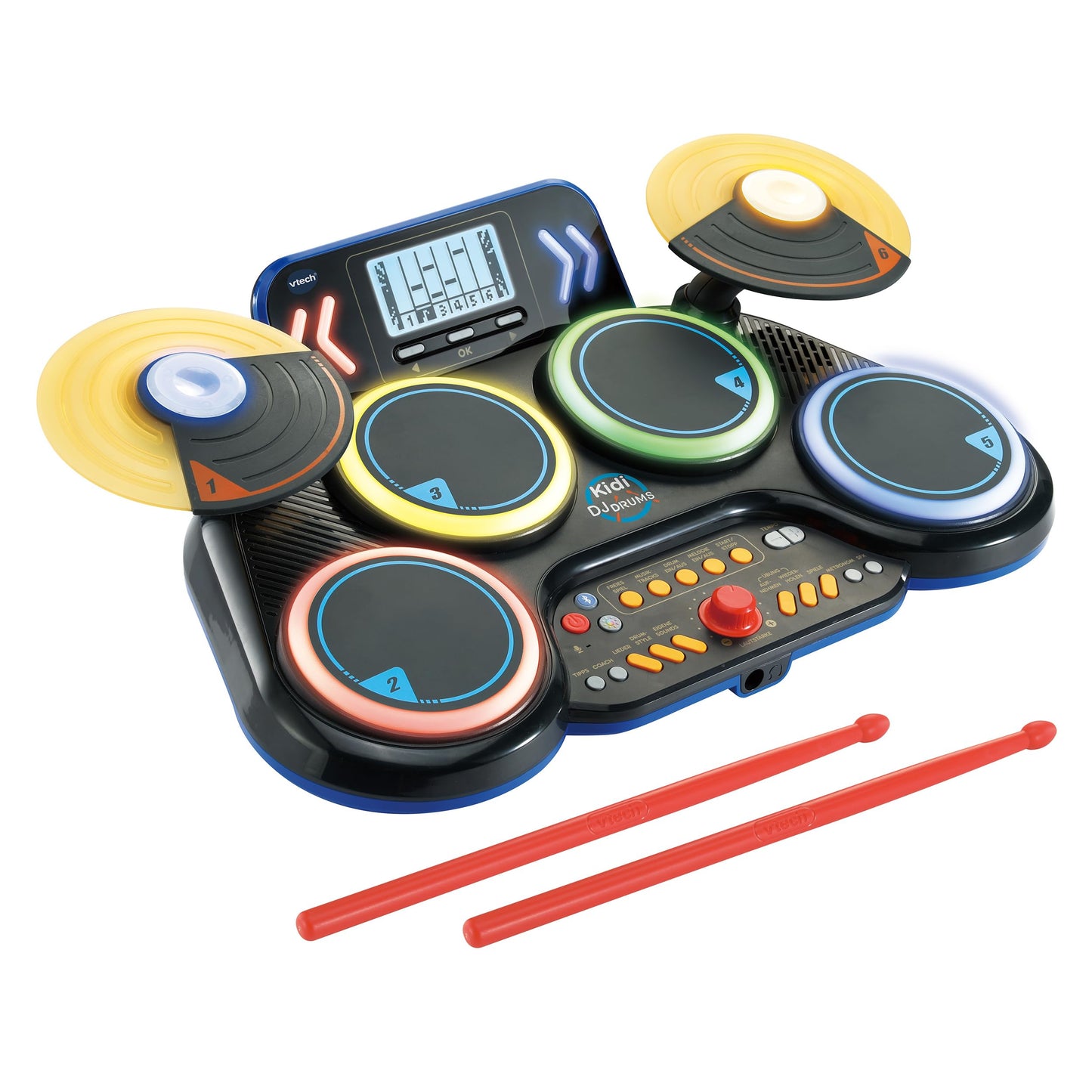 VTech Kidi DJ Drums – Tobă electronică cu efecte de lumină și mod de învățare – Pentru copii 6-12 ani