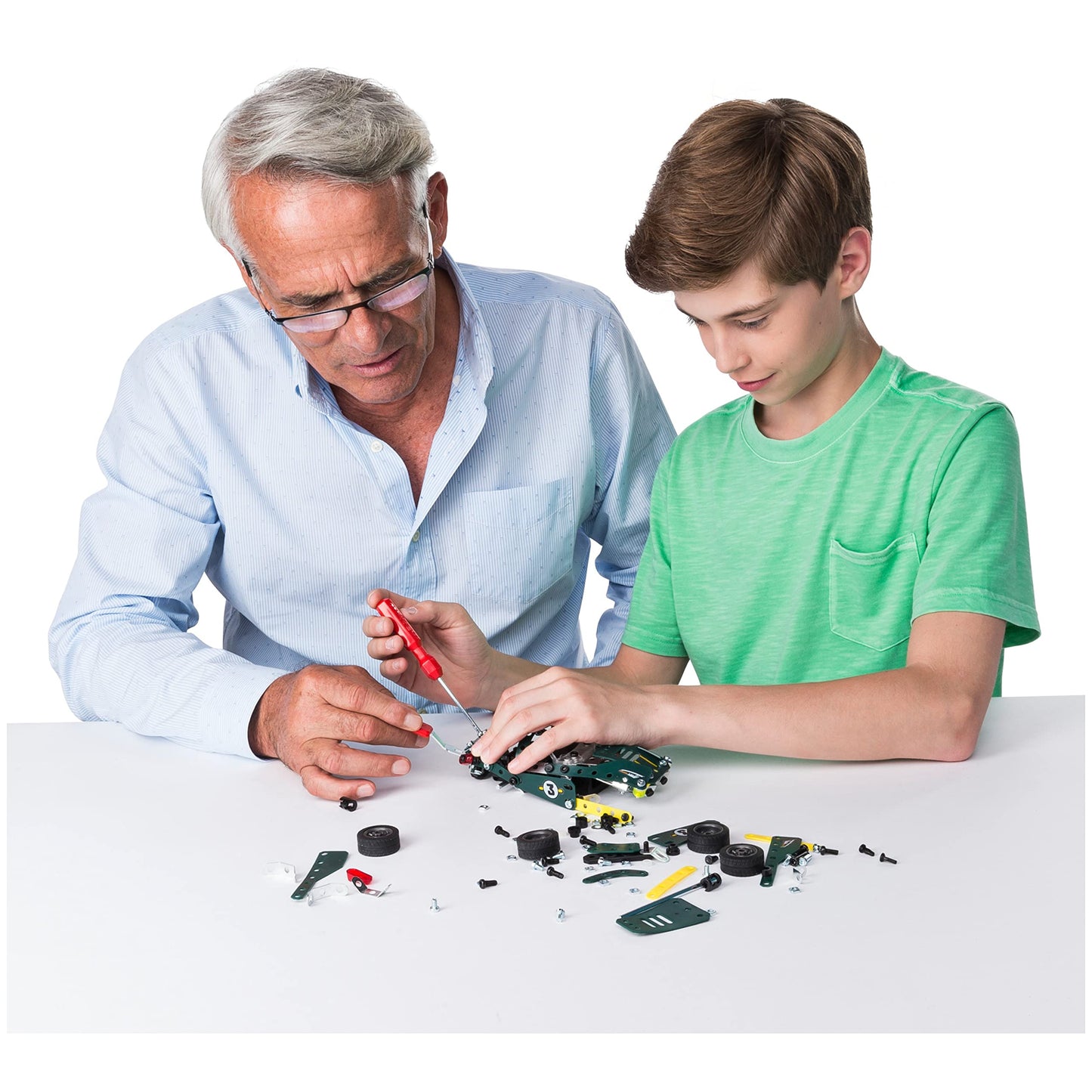 MECCANO Erector 5 în 1 Kit de Construcție Roadster cu Împingere, pentru vârste de 8 ani și peste, Jucărie Educațională STEM