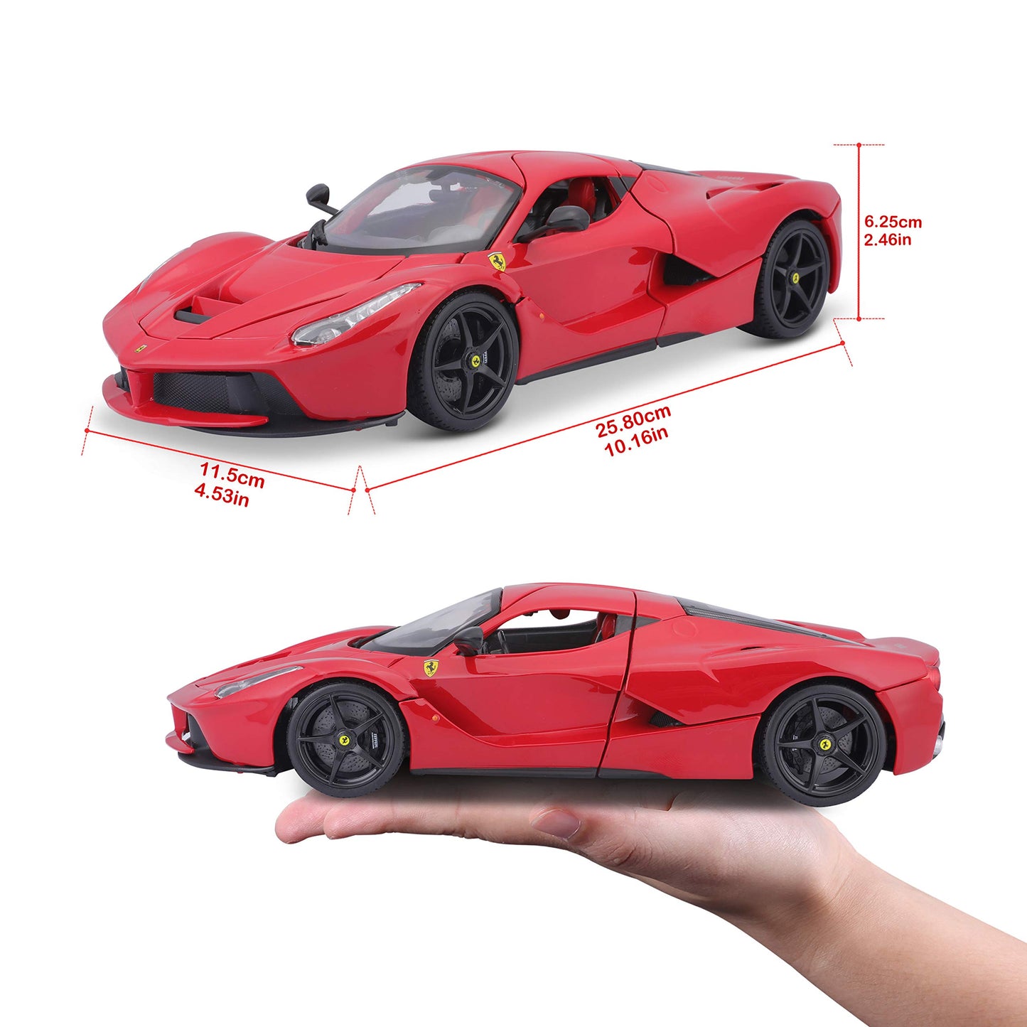 Bburago - 1/18 Ferrari Race & Play LaFerrari, Culoare Roșie (18-16001)