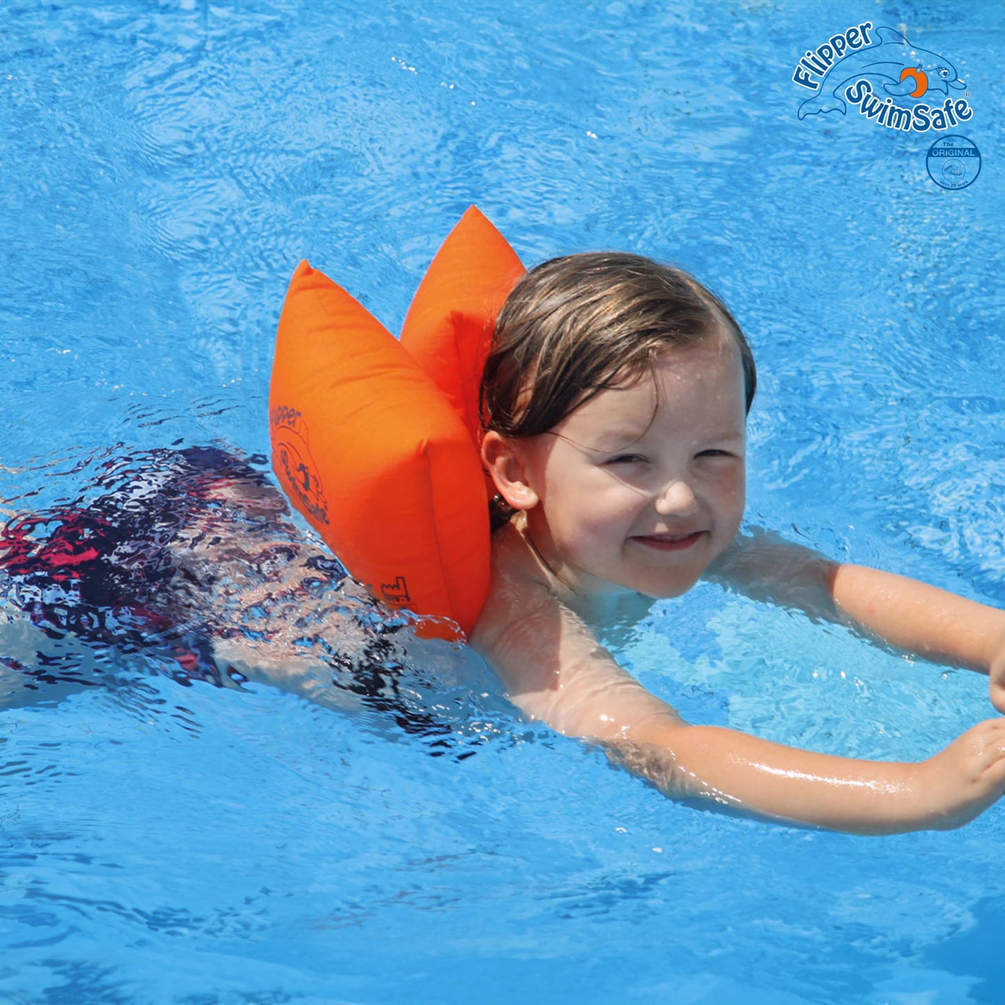 SwimSafe 1080 - Pernă de înot pentru copii mici din bumbac, ajutor de înot sigur cu bandă elastică reglabilă pentru învățarea înotului