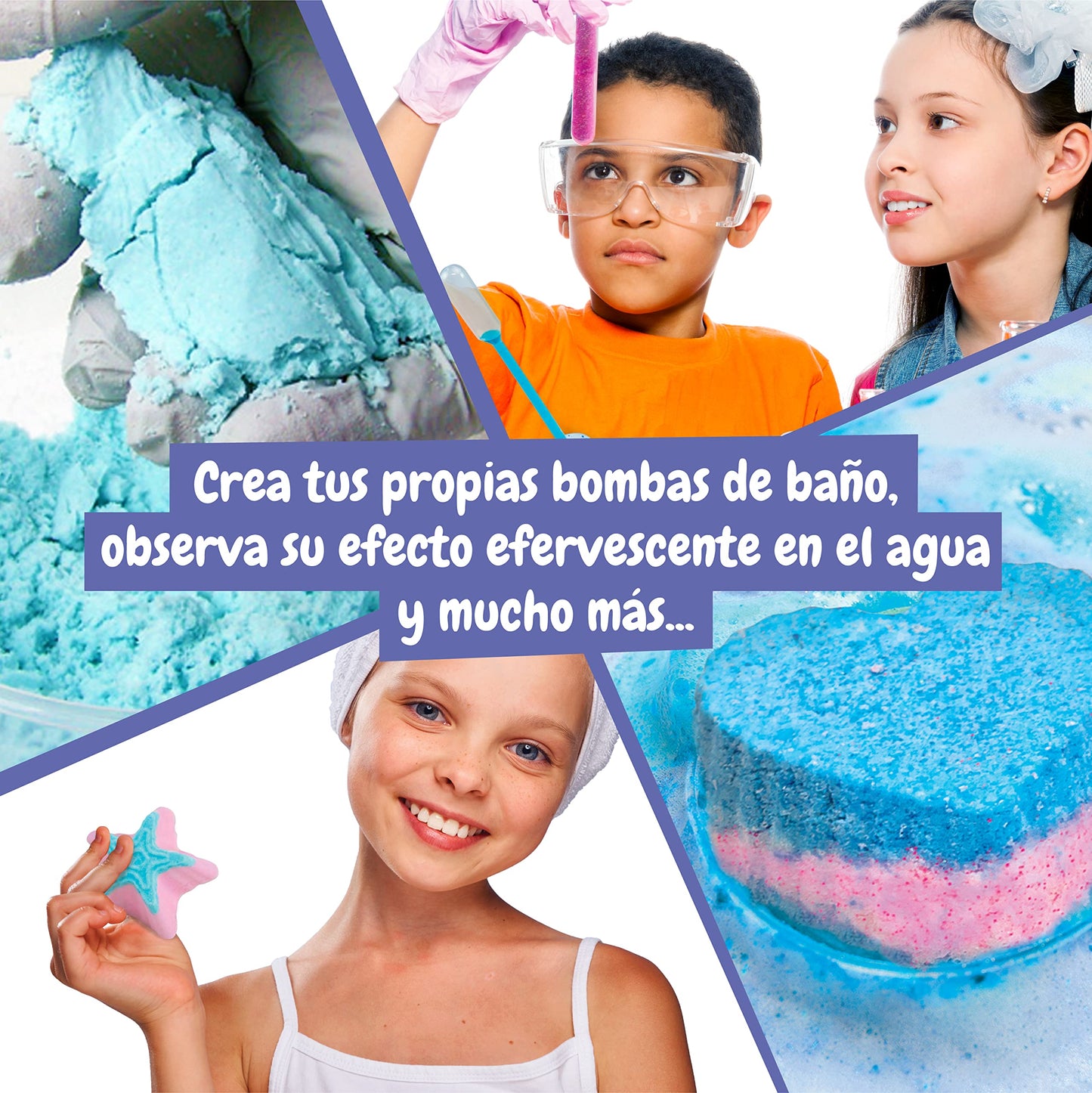 Set creativ Science4you Kit pentru Fabricarea Băilor Spumante - Fabrica de Băi Spumante, 6 Experimente pentru Copii 8+ Ani: Băi Spumante Relaxante, Jucării Științifice, Joc și Cadou pentru Fete și Băieți 8+ Ani