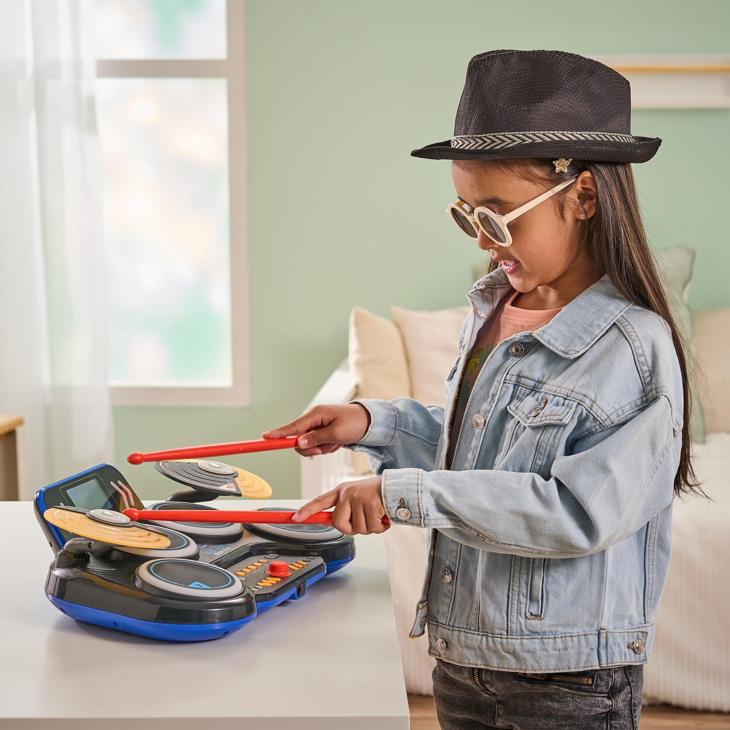 VTech Kidi DJ Drums – Tobă electronică cu efecte de lumină și mod de învățare – Pentru copii 6-12 ani