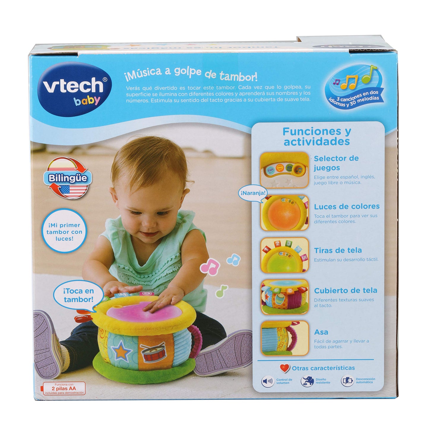 VTech Toba cu Lumini Magice | Jucărie pentru Bebeluși +6 Luni | Bilingvă Spaniolă-Engleză | Peste 100 de Cântece, Melodii, Fraze și Sunete