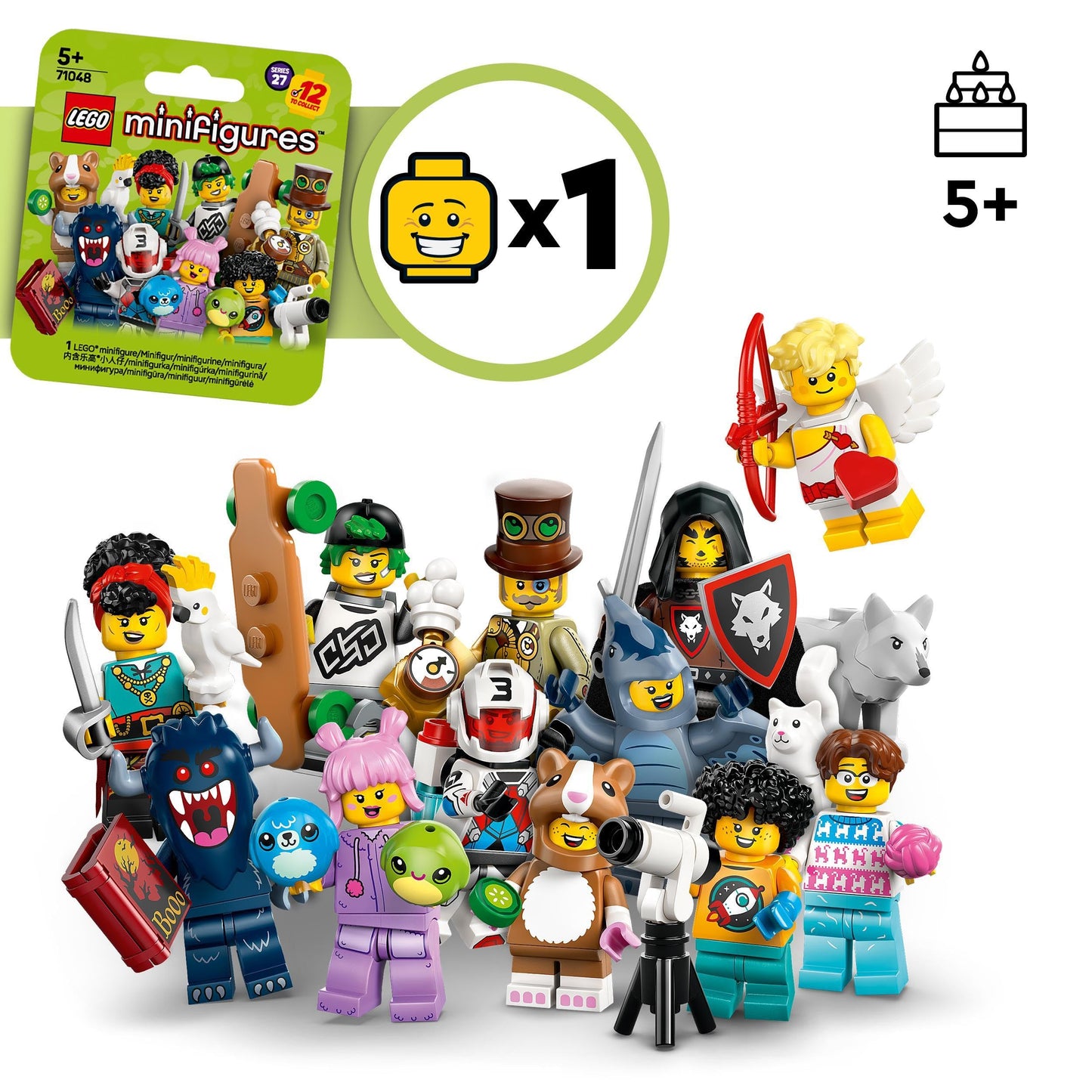 LEGO Minifiguri, Serie 27, Cutie Surpriză cu 1 Figură de Colecție pentru Copii, Wolfbändiger, Pirat, Inventator Steampunk, Cadou pentru Băieți și Fete de la 5 Ani 71048
