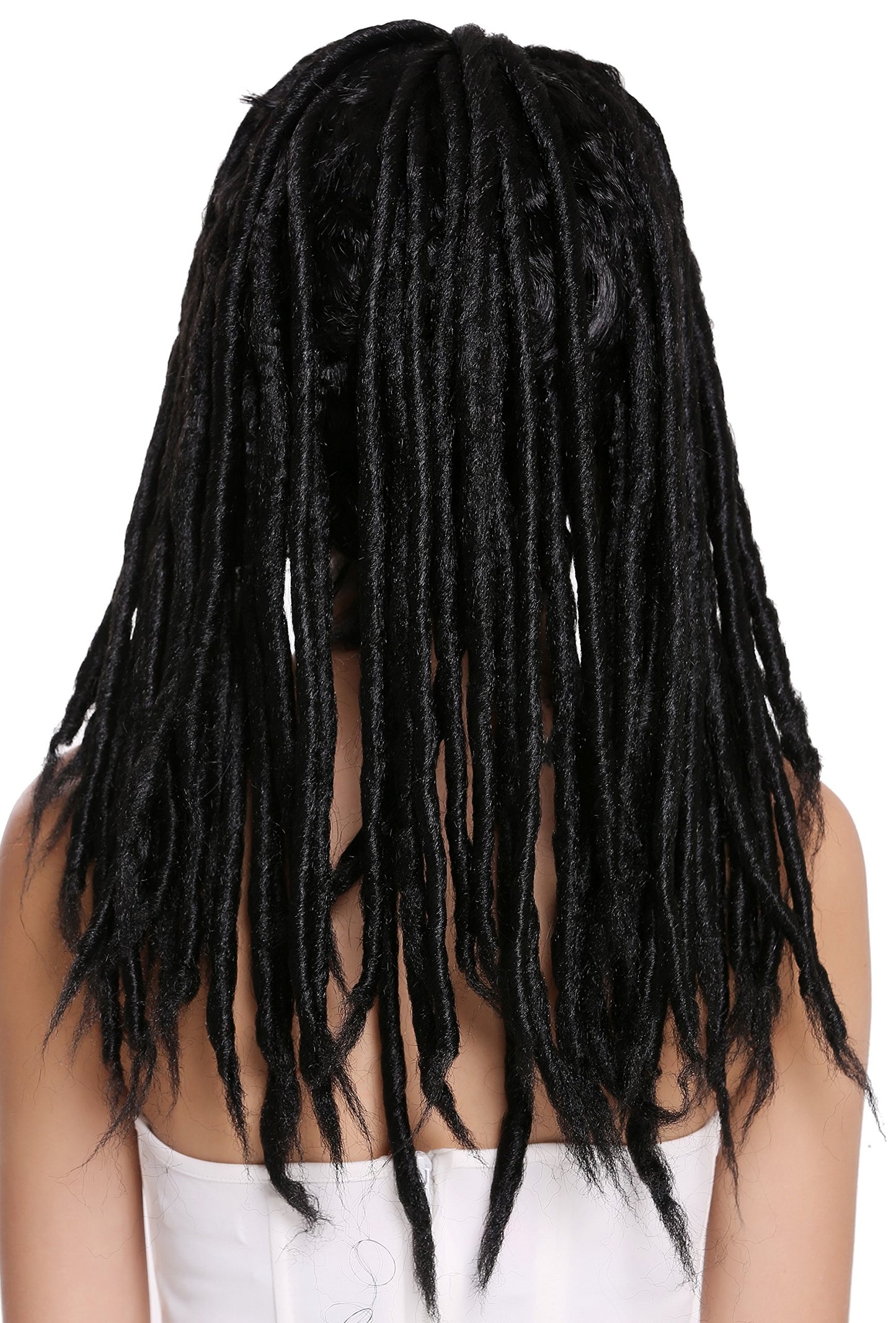 WIG ME UP - Perucă Dreadlocks Rasta pentru femei și bărbați, Carnaval, Fasching, negru, lung