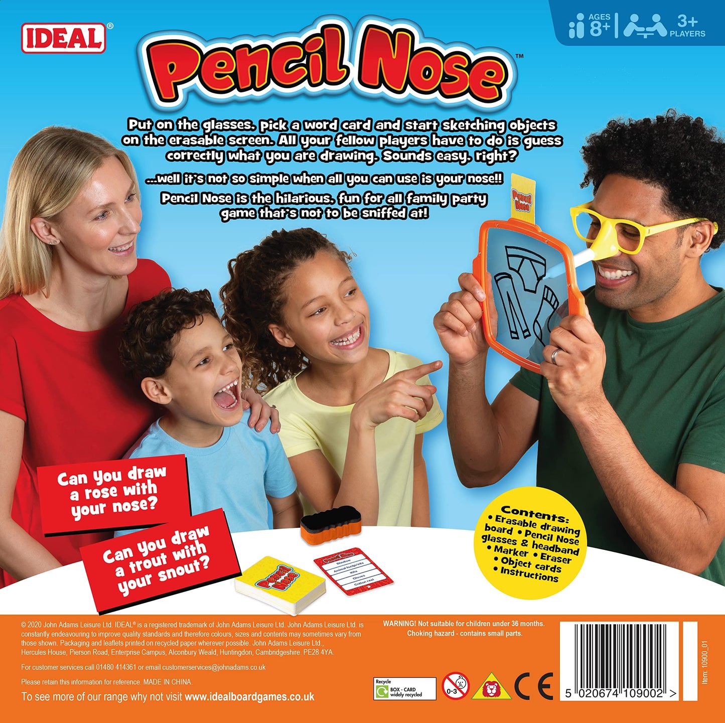 Joc, Piatnik, Pencil Nose Game (RO) Jocul amuzant de desen pe care nu trebuie să-l ignori!, Jocuri de familie, Pentru 3+ jucători, Vârsta 8+