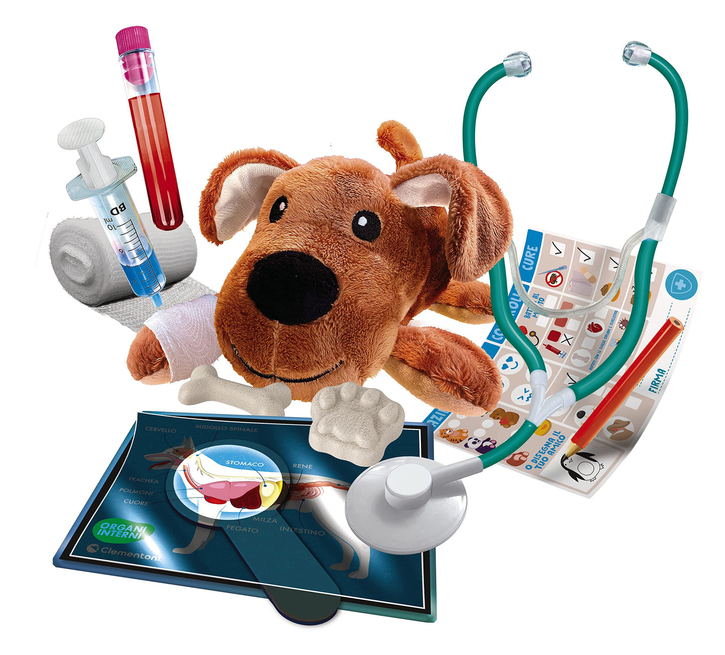 Clementoni Galileo Lab – Descoperă lumea medicinei veterinare, set de joc captivant cu multe ustensile și informații utile, pentru viitorii veterinari de la 5 ani, Clementoni 59262