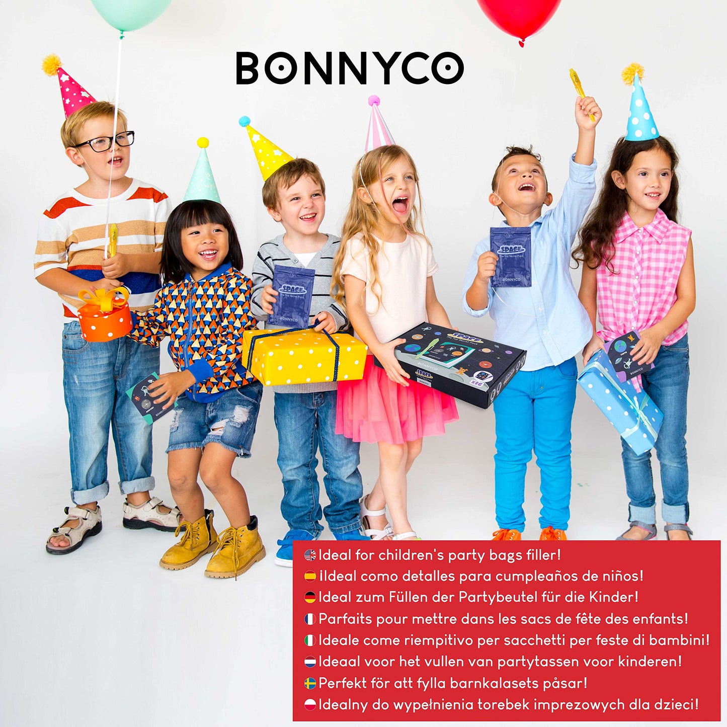 Set 32 Piese Bonnyco: Stilou UV și Caiet Spațiu pentru Petreceri Copii | Cadouri Petrecere Spațiu, Advent Calendar și Cadouri Mici pentru Copii, Decorațiuni de Naștere Astronaut