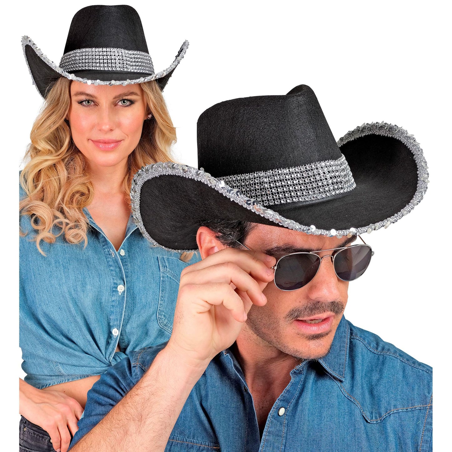 WIDMANN MILANO Party Fashion - Pălărie Cowgirl/Cowboy, Pălărie Western, Accesoriu Carnaval, Petrecere Bachelor