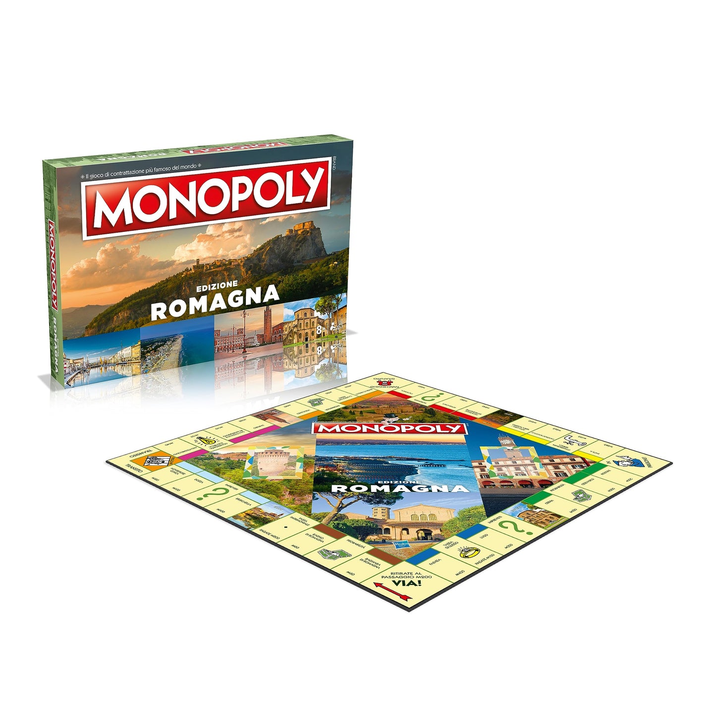 Joc de societate Monopoly: Cele mai frumoase sate din Italia - Romagna, ediție italiană, joc de familie, pentru vârsta de 8 ani și peste