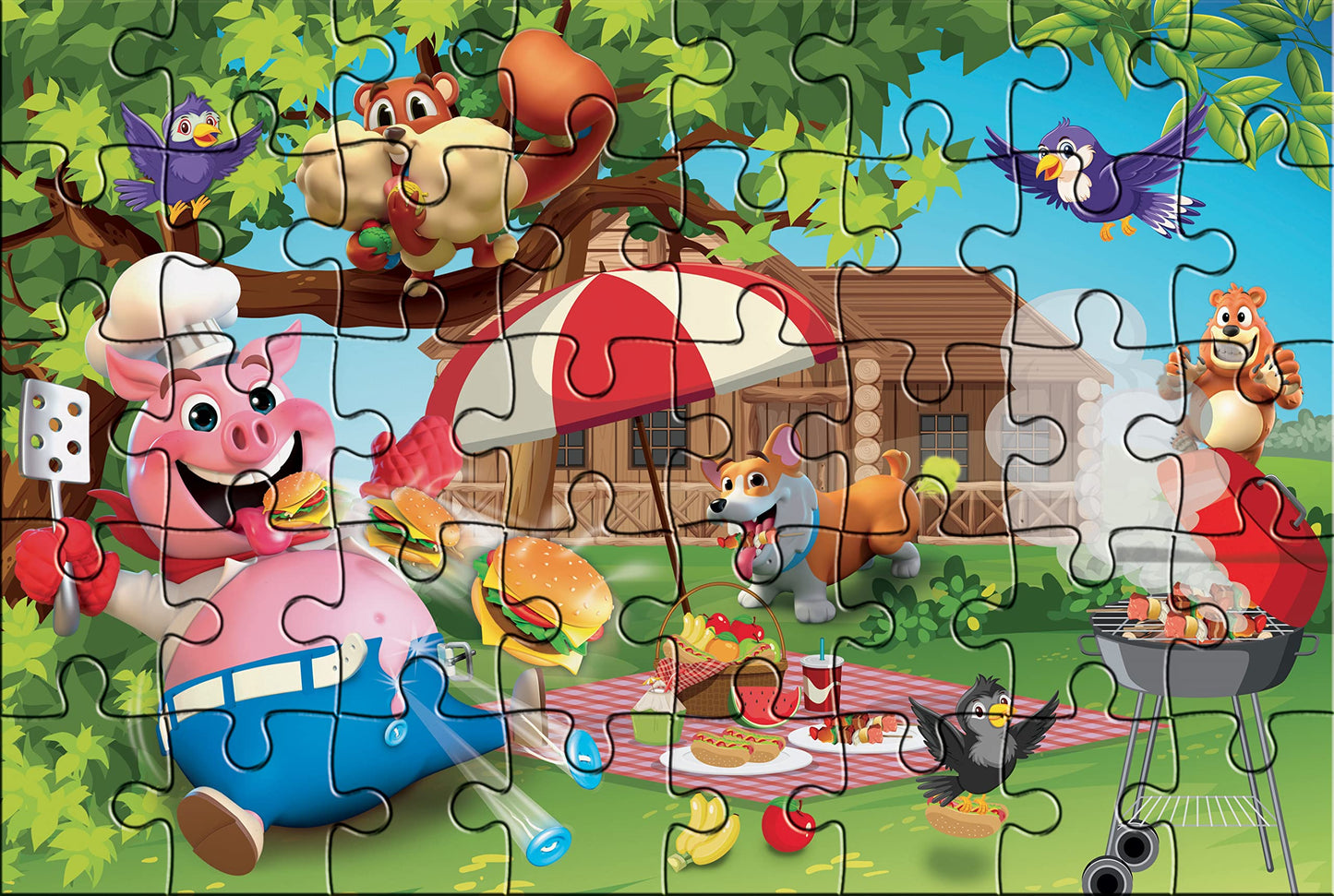 GOLIATH Otto Porcușor + Puzzle (Exclusiv Amazon), Jocuri de masă de la 4 ani, Jucării pentru copii, Lasă porcușorul să mănânce până se umflă, Cadou pentru copii