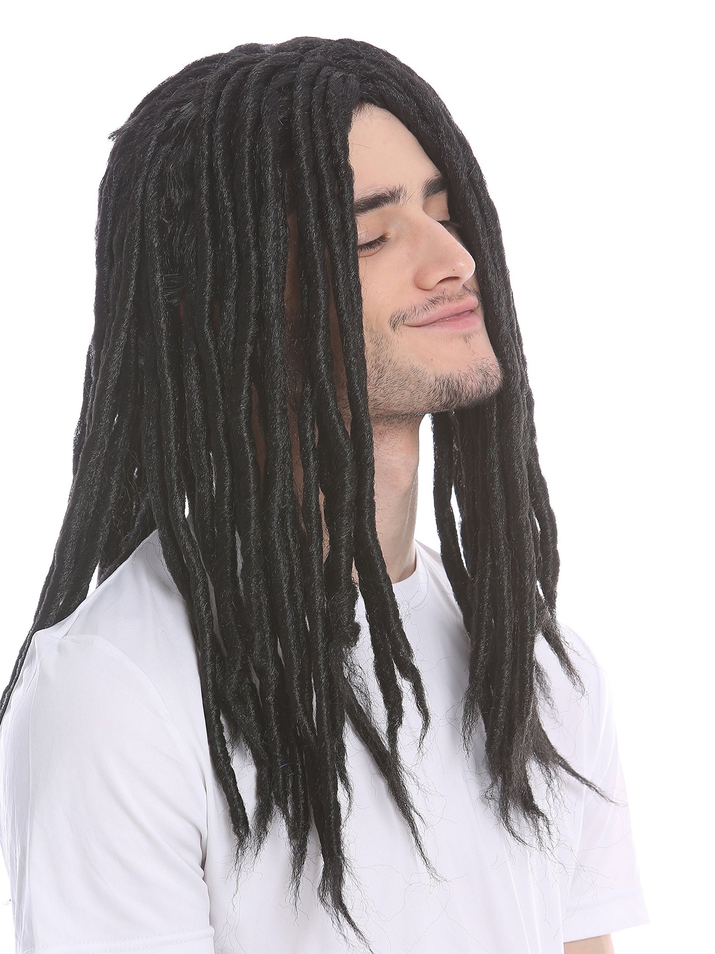WIG ME UP - Perucă Dreadlocks Rasta pentru femei și bărbați, Carnaval, Fasching, negru, lung