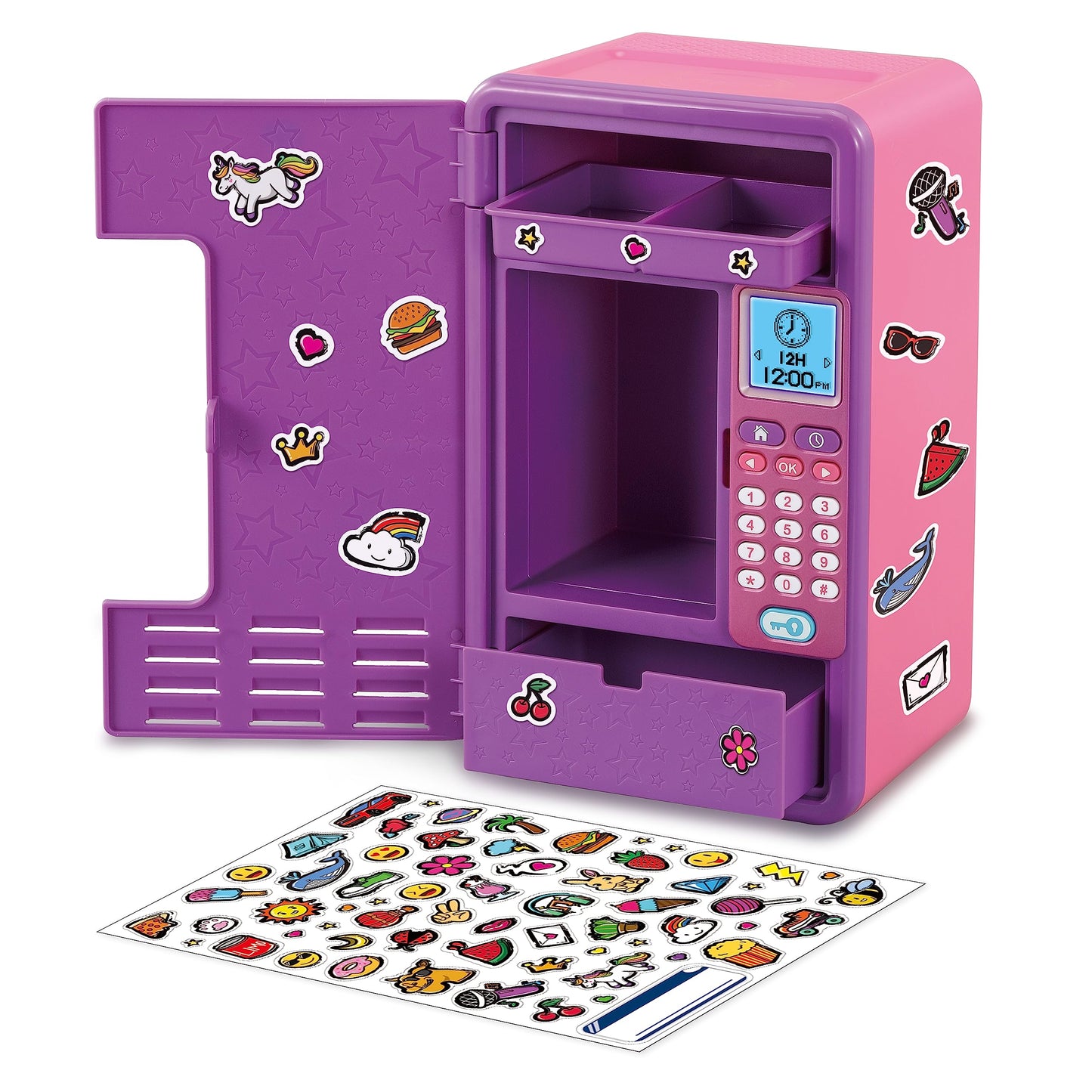VTech Kidisecrets Traumtresor – Seif cu cod pentru păstrarea secretelor – Jocuri, muzică și autocolante – Pentru copii 6-12 ani, mov