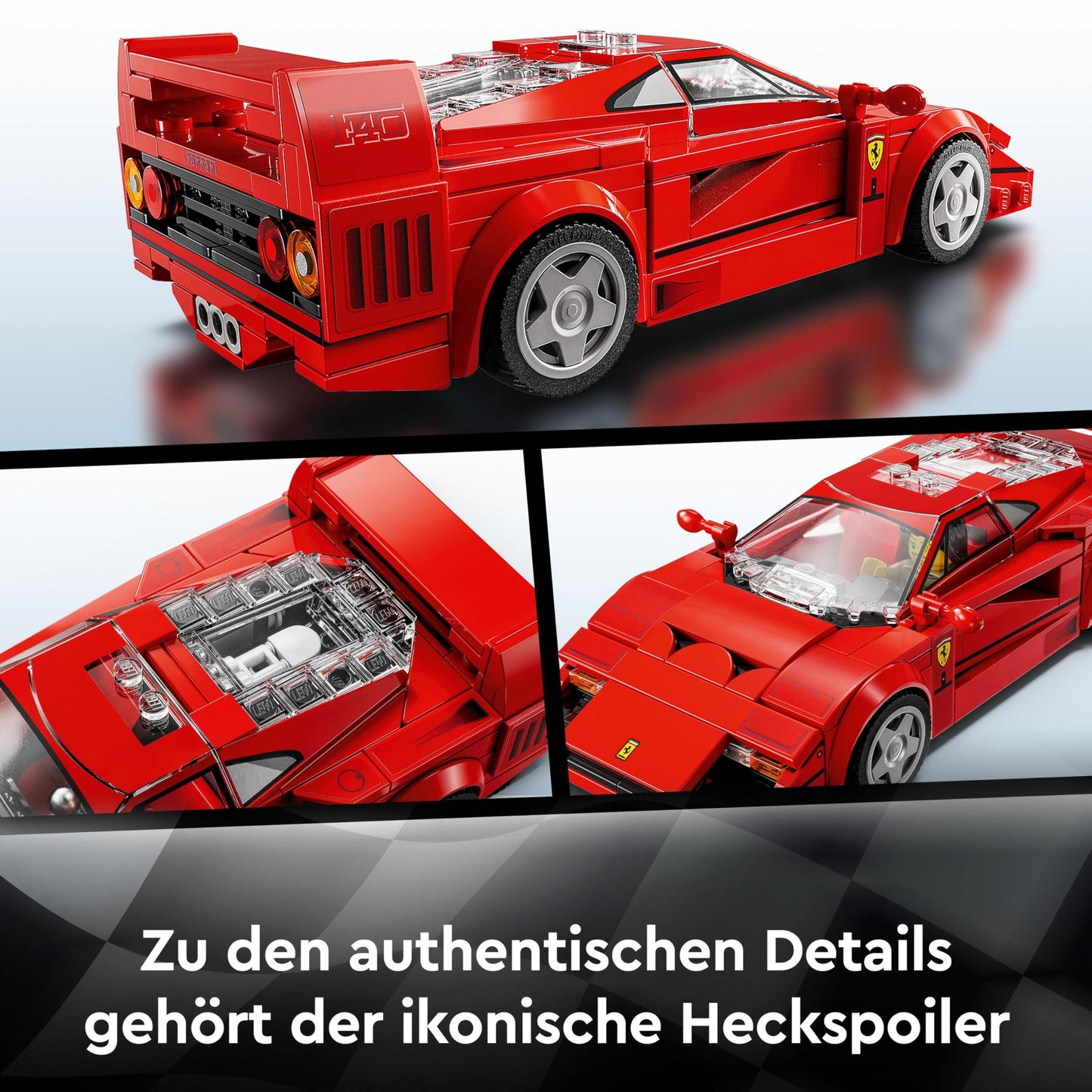LEGO Speed Champions Ferrari F40, set de construcție cu mașină de jucărie și figurina șofer, cadou pentru copii 76934