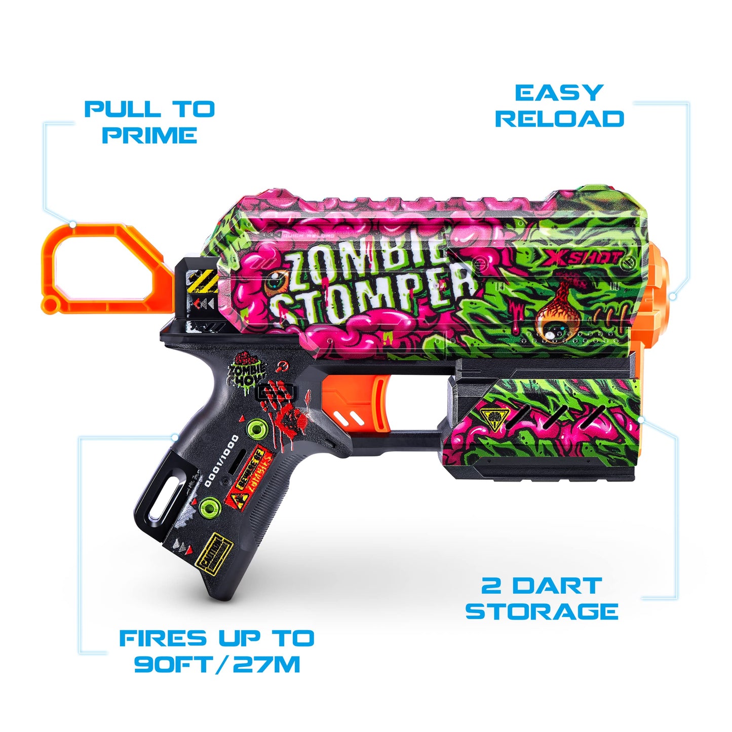 Set 2 Arme de jucarie X−SHOT SKINS FLUX, ZURU, 16 cartuse