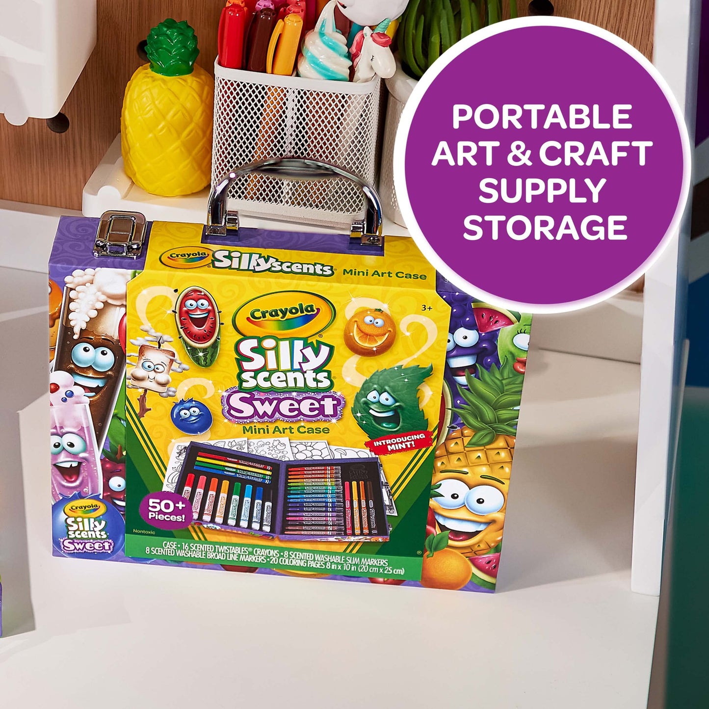 Set de Creioane Colorate Crayola cu Miros Amuzant, 32 de Piese, Creioane Colorate Spălabile pentru Copii, Creioane Filz Unguente cu Vârf Conic, Set de Crafting, Creioane pentru Pictat, Recomandate pentru Copii de la 3 Ani