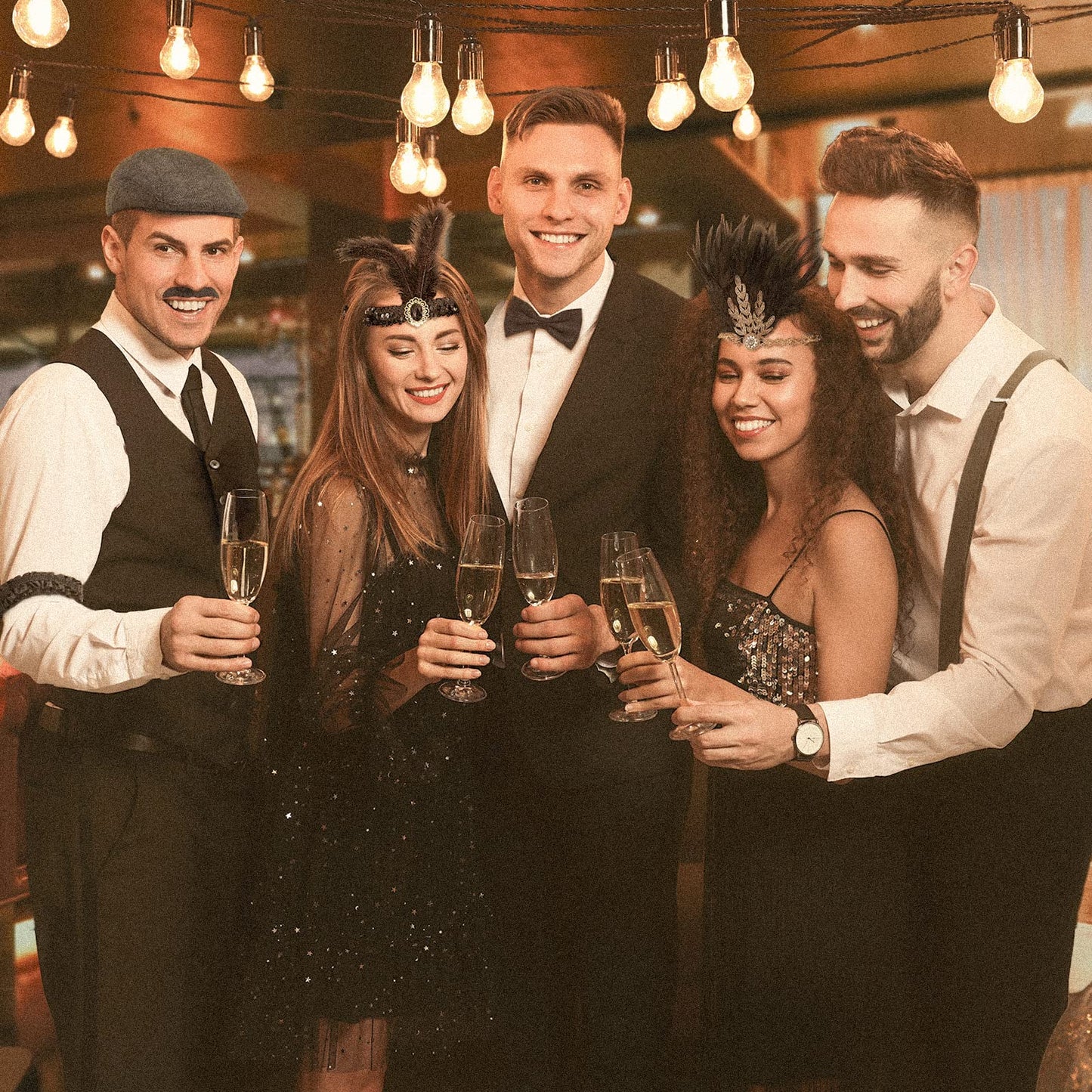 Accesorii pentru bărbați din anii '20, costum de mafie pentru carnaval, costum Peaky Blinders, accesorii anii '20, costum de carnaval pentru bărbați, set costum cu bretele (negru-2, XL)