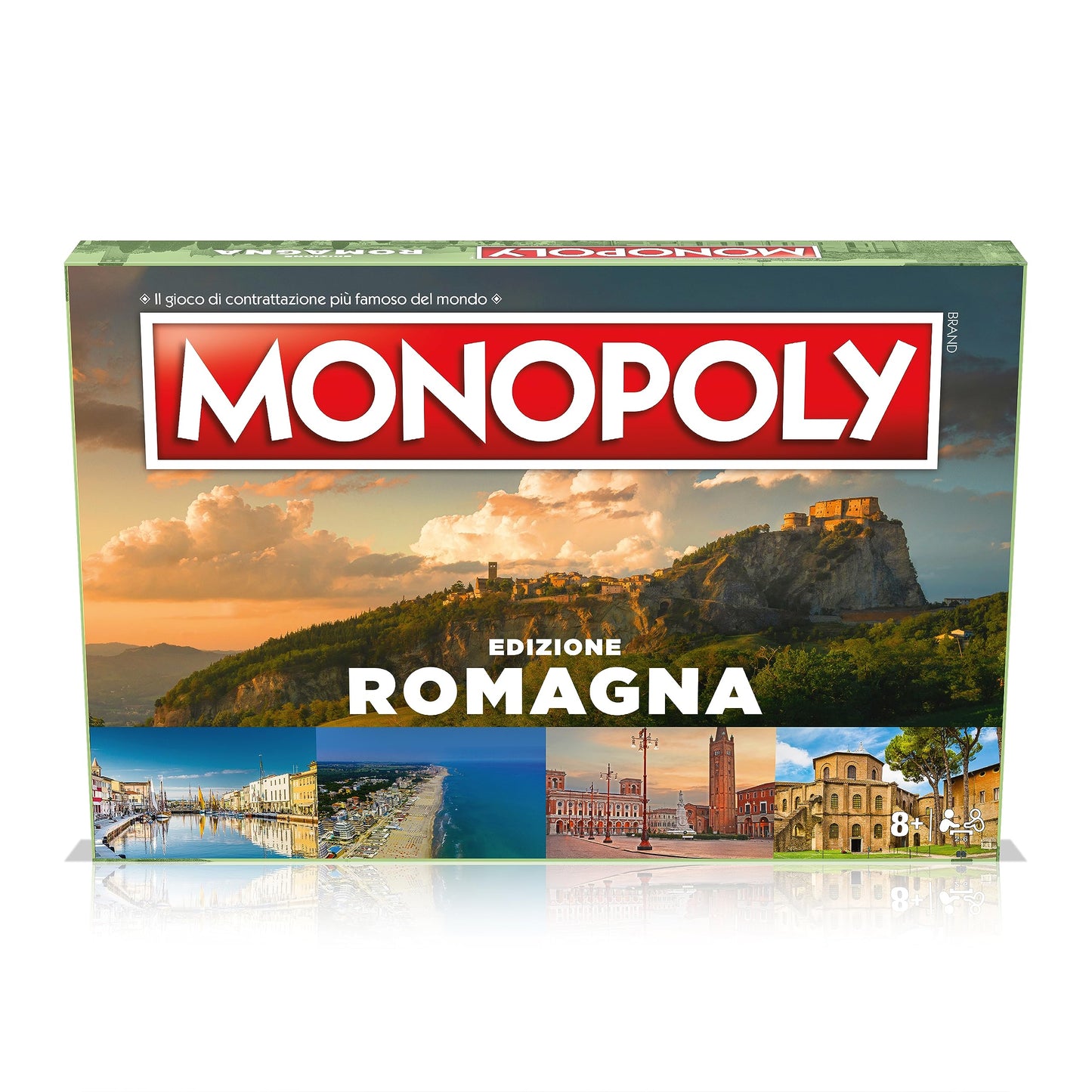 Joc de societate Monopoly: Cele mai frumoase sate din Italia - Romagna, ediție italiană, joc de familie, pentru vârsta de 8 ani și peste