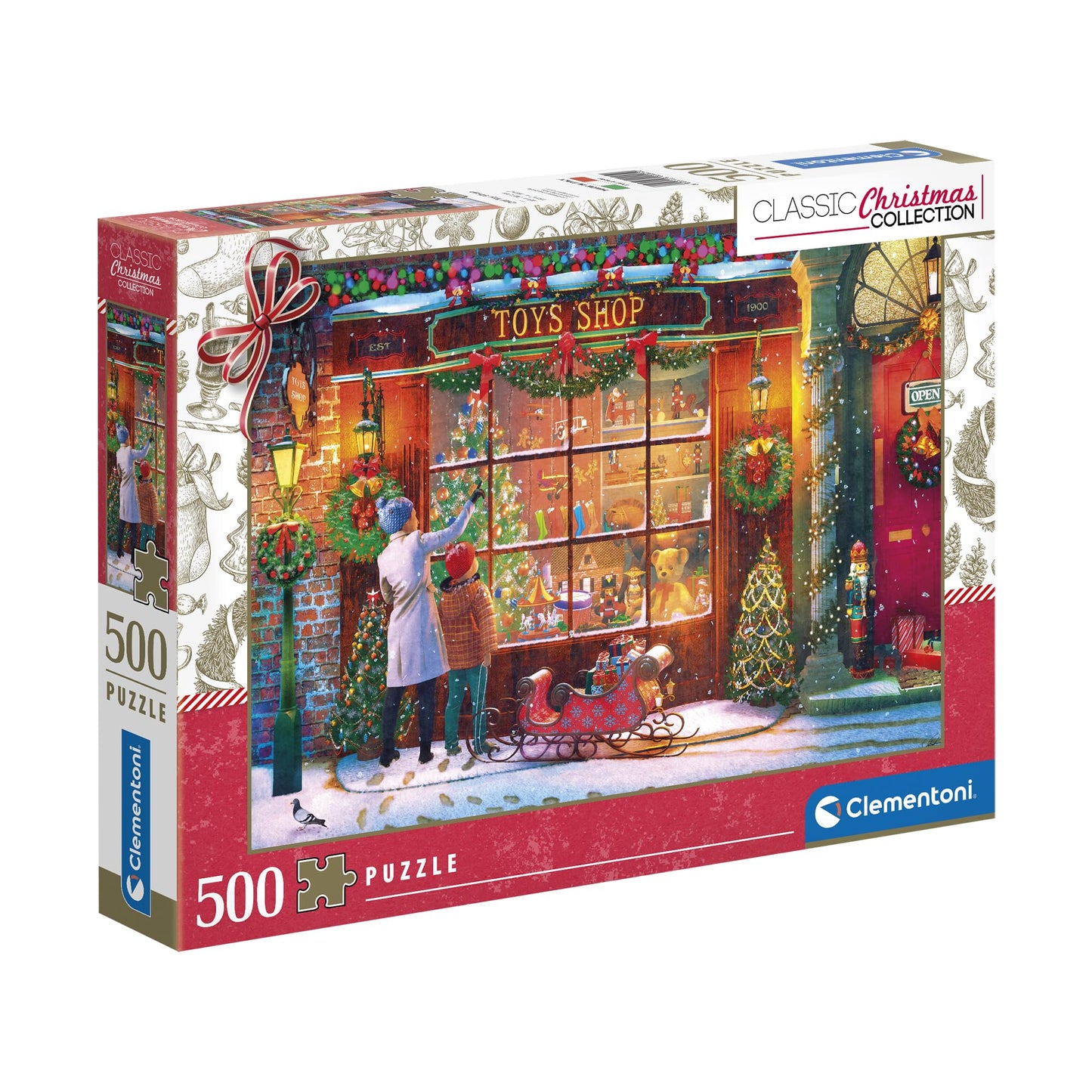 Puzzle Clementoni Magazinul de Jucării Vechi - 500 Piese pentru Copii și Adulți, Dimensiuni 49 x 36 cm - Puzzle de Crăciun Clementoni 81496