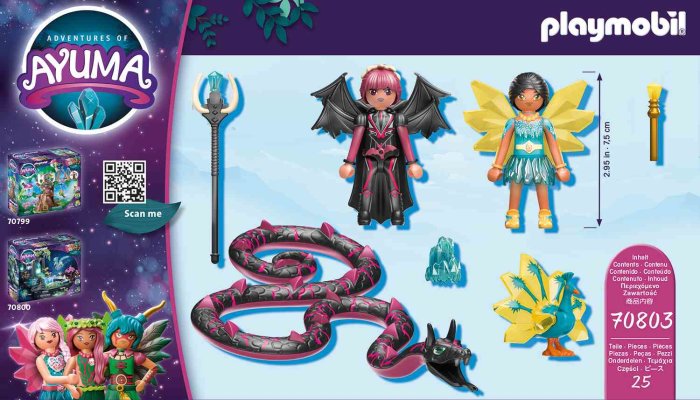 Playmobil Zanele din Ayuma 70803 - Crystal Fairy si Bat Fairy cu animalul de suflet