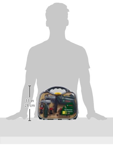 Set unelte Bosch Theo Klein 8416, 16 piese | Include bormasina cu lumina si sunet | Dimensiuni: 32 cm x 8 cm x 29 cm | Jucărie pentru copii de la 3 ani