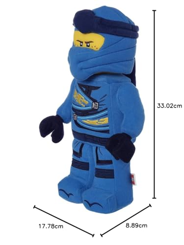 Jucărie de pluș Manhattan Toy 335550 Jay Ninja Krieger Lego NINJAGO, Multicolor, 33 cm