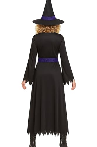 Foxxeo Costum vrăjitoare femei cu rochie și pălărie
