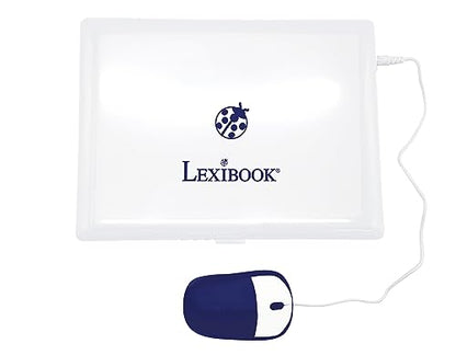 Computer de învățare Lexibook, bilingv, franceză/engleză, jucărie pentru copii, 170 activități pentru învățarea limbilor, matematică, logică și distracție, display mare, unic, JC599i1, alb.