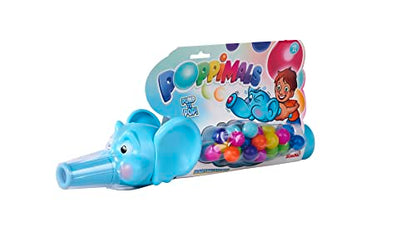 Poppimals Elefant Ballkanone (35 cm) - jucărie amuzantă pentru copii de la 3 ani, cu 20 de mingi colorate și mecanism de pompare.