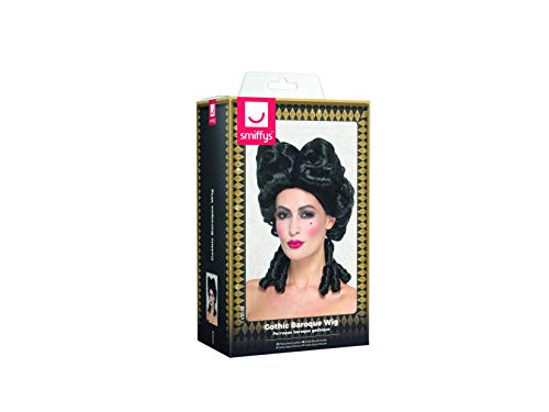 Peruca gotica neagra stil baroc cu bucle - Smiffys