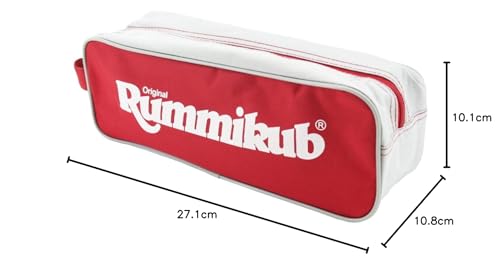 Jumbo Spiele Rummikub Original - Joc clasic de remi cu geantă practică pentru călătorii. Joc de societate pentru adulți și copii de la 7 ani - 2 până la 4 jucători.