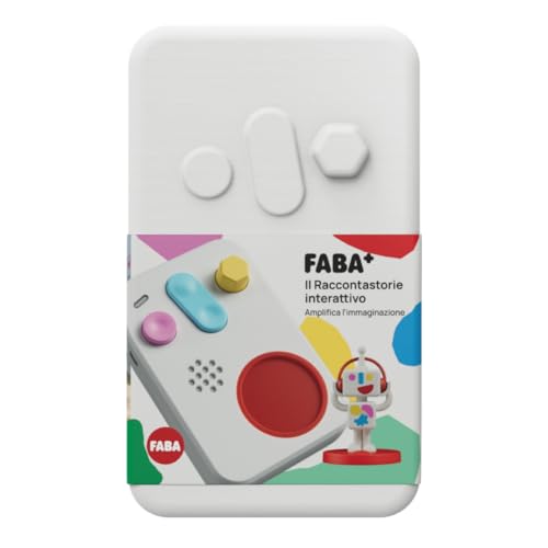 FABA + Povestitor interactiv pentru copii cu audio pentru 0-10 ani, Audiobox cu figură sonoră Faba•Me, lumini de noapte, rutină de somn, joc educativ muzical, versiune italiană