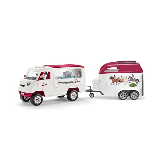 Schleich 42439 HORSE CLUB - Set de joacă cu medic veterinar mobil și mânz Hannoveraner, 37 piese, figurine Schleich și medic veterinar articulat, jucărie pentru copii de la 5 ani.