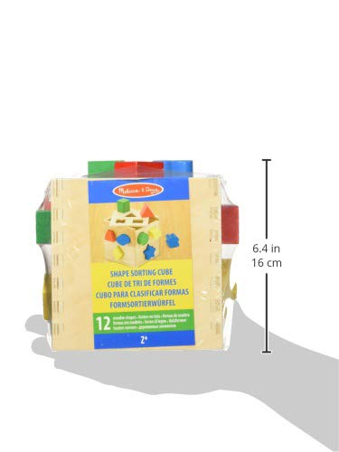 Melissa & Doug Cub de sortare a formelor | Jucărie educativă | Sortator de forme pentru copii | 2+ | Cadou pentru băieți sau fete