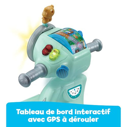VTech Scooter 3 în 1 interactiv, albastru, 1+ an (FR)