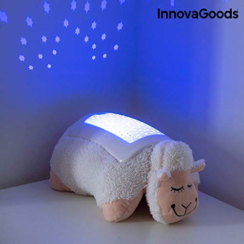 Jucarie oaie de plus cu proiector de stele LED, InnovaGoods Gadget Kids, oprire automata, +3 an