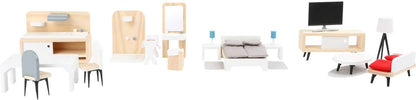 Small Foot 11414 Set mobilier păpuși din lemn, 3+ ani