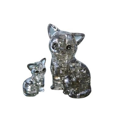 Puzzle 3D din Cristal - Pereche de Pisici 49 Piese